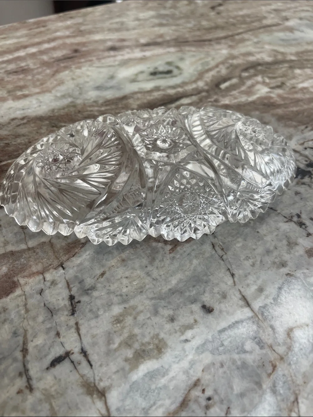 Clear Cut Glass Decorative Serving Tray - Home Accents